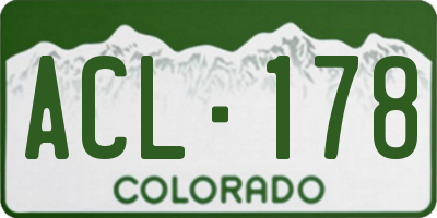 CO license plate ACL178