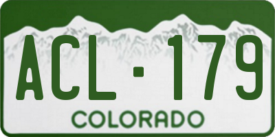 CO license plate ACL179