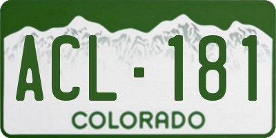 CO license plate ACL181