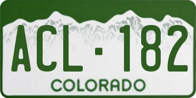 CO license plate ACL182