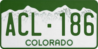 CO license plate ACL186