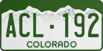 CO license plate ACL192