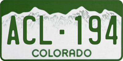CO license plate ACL194