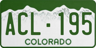 CO license plate ACL195