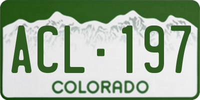 CO license plate ACL197