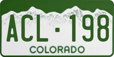 CO license plate ACL198