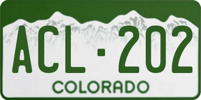CO license plate ACL202