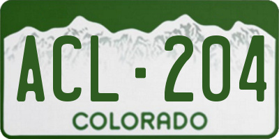 CO license plate ACL204
