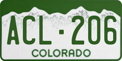 CO license plate ACL206