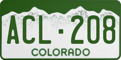 CO license plate ACL208