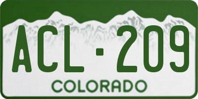CO license plate ACL209