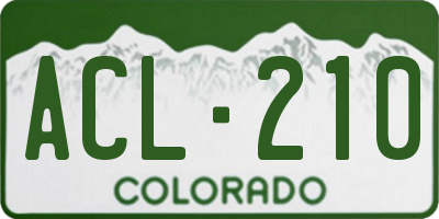 CO license plate ACL210