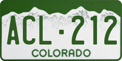 CO license plate ACL212