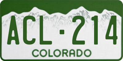 CO license plate ACL214