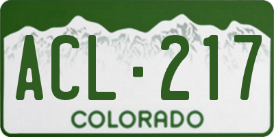 CO license plate ACL217