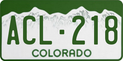 CO license plate ACL218