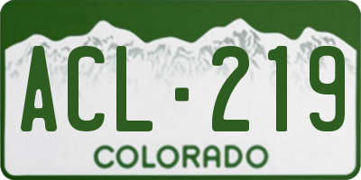 CO license plate ACL219