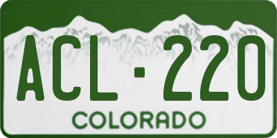 CO license plate ACL220