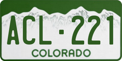 CO license plate ACL221