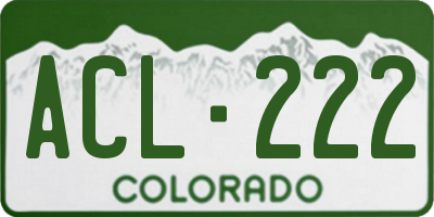 CO license plate ACL222