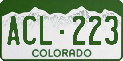 CO license plate ACL223