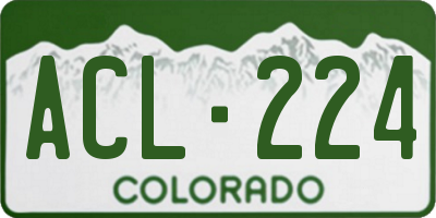 CO license plate ACL224