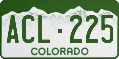 CO license plate ACL225