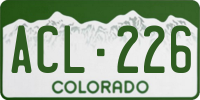CO license plate ACL226