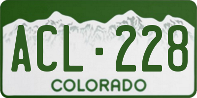CO license plate ACL228
