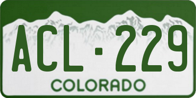 CO license plate ACL229