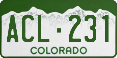CO license plate ACL231