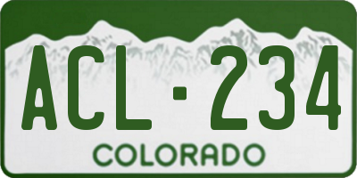 CO license plate ACL234