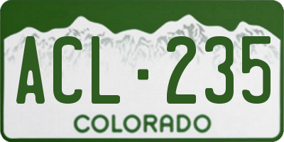 CO license plate ACL235