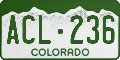 CO license plate ACL236