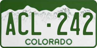 CO license plate ACL242