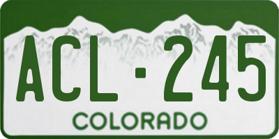 CO license plate ACL245
