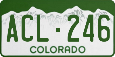 CO license plate ACL246