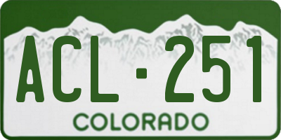 CO license plate ACL251