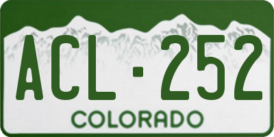 CO license plate ACL252