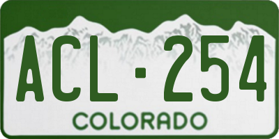 CO license plate ACL254