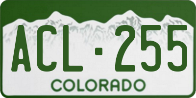 CO license plate ACL255