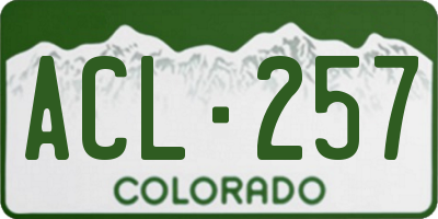 CO license plate ACL257