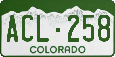 CO license plate ACL258