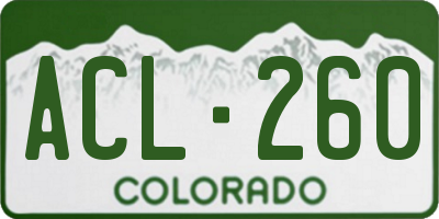 CO license plate ACL260