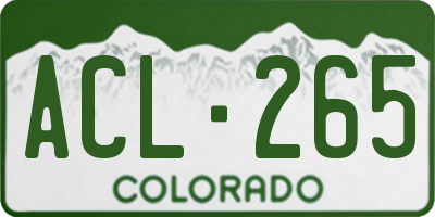 CO license plate ACL265
