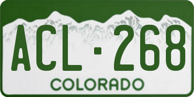 CO license plate ACL268