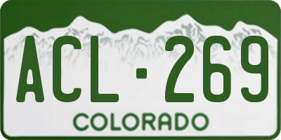 CO license plate ACL269