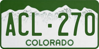 CO license plate ACL270