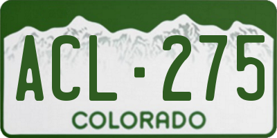CO license plate ACL275