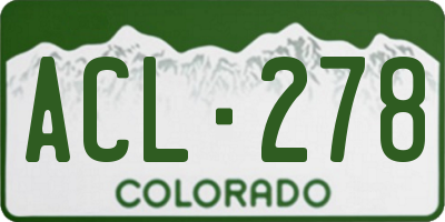 CO license plate ACL278